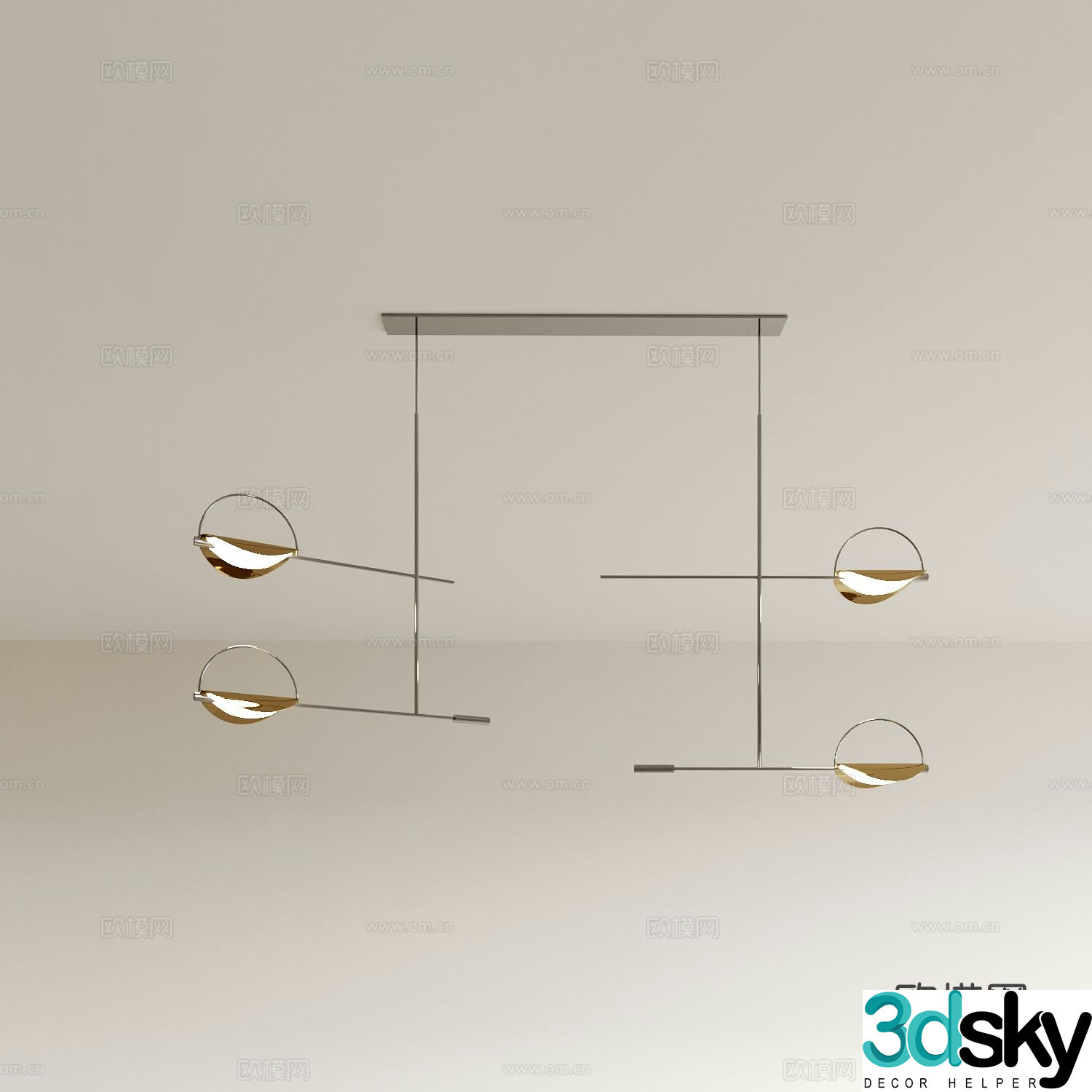 Creative chandelier restaurant chandelier 3d model