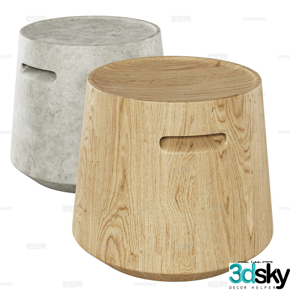 Stool round stool low stool 3d model