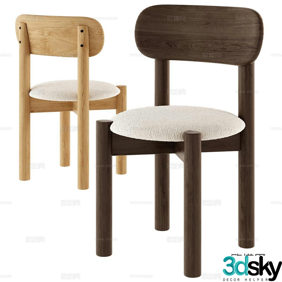 kave home nordic chair dining chair 3d model