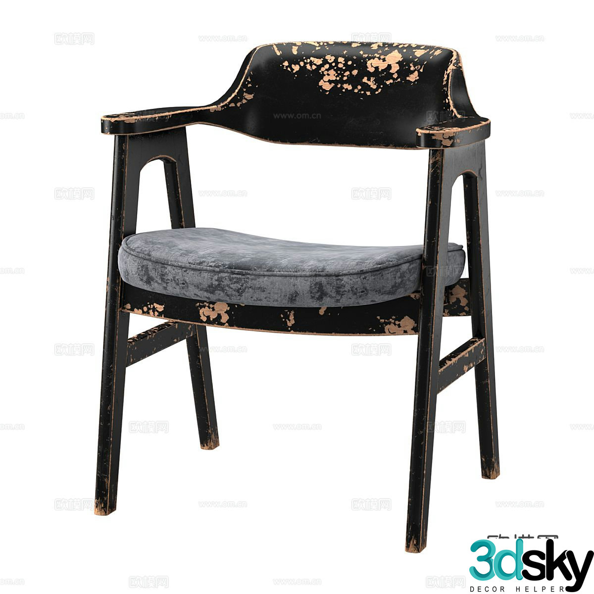 Nordic chair leisure chair 3d model