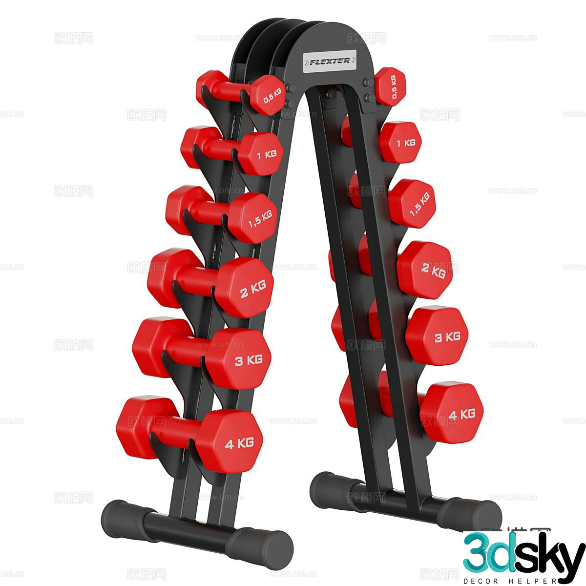 Fitness equipment dumbbell 3d model