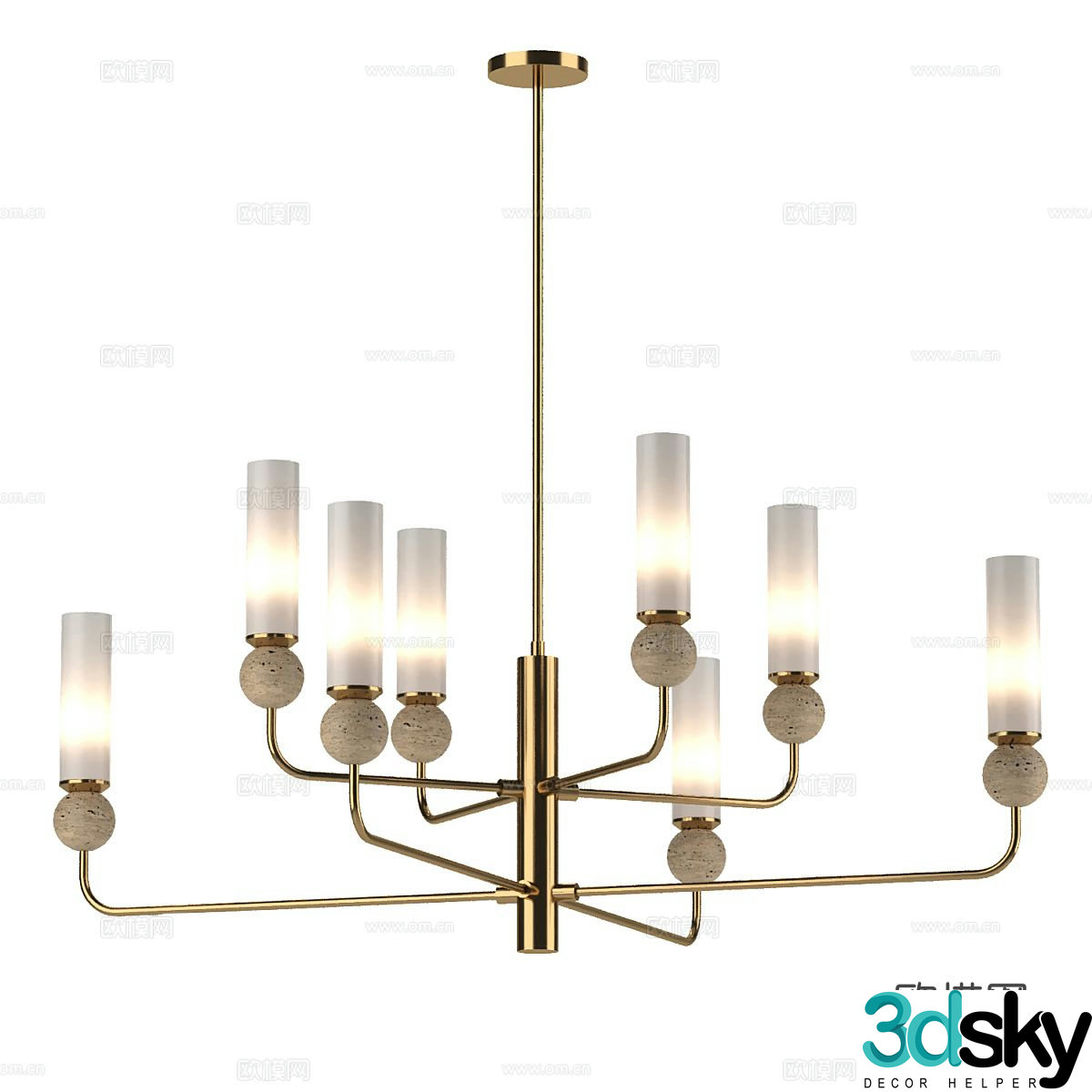 Light luxury chandelier restaurant chandelier 3d model