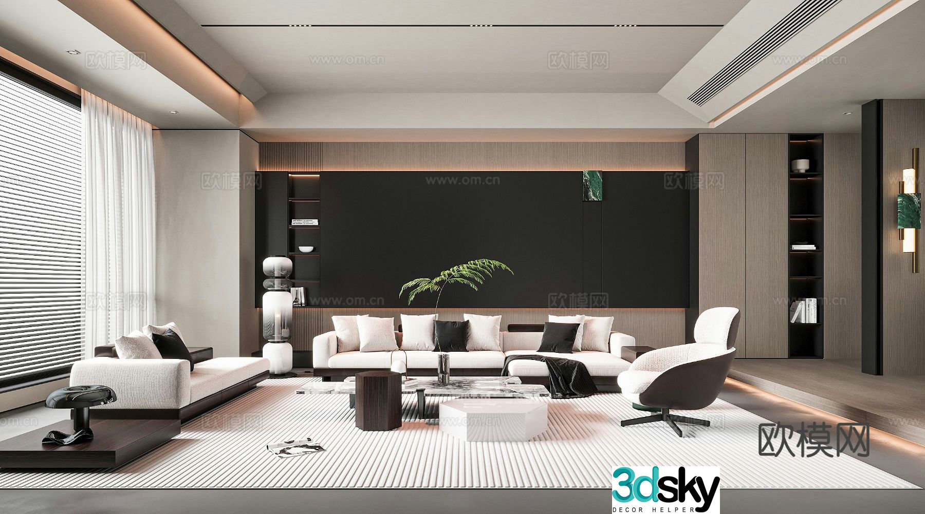 Modern living room 3d model