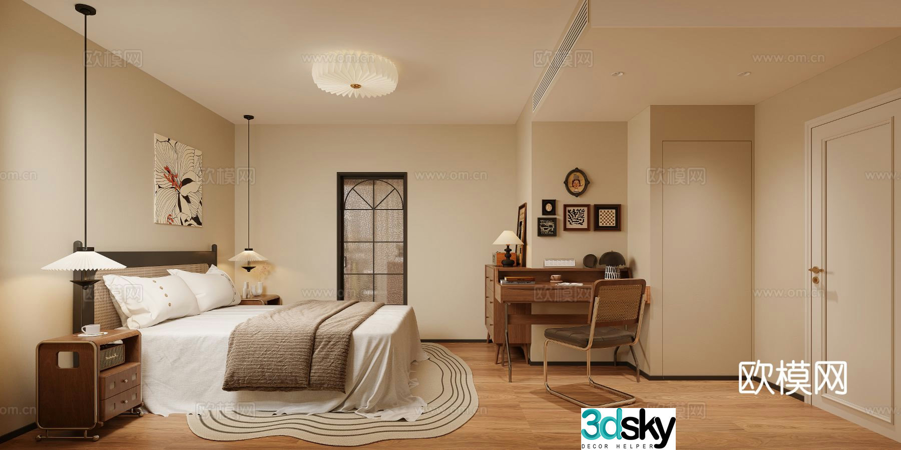 Medieval style bedroom master bedroom 3d model