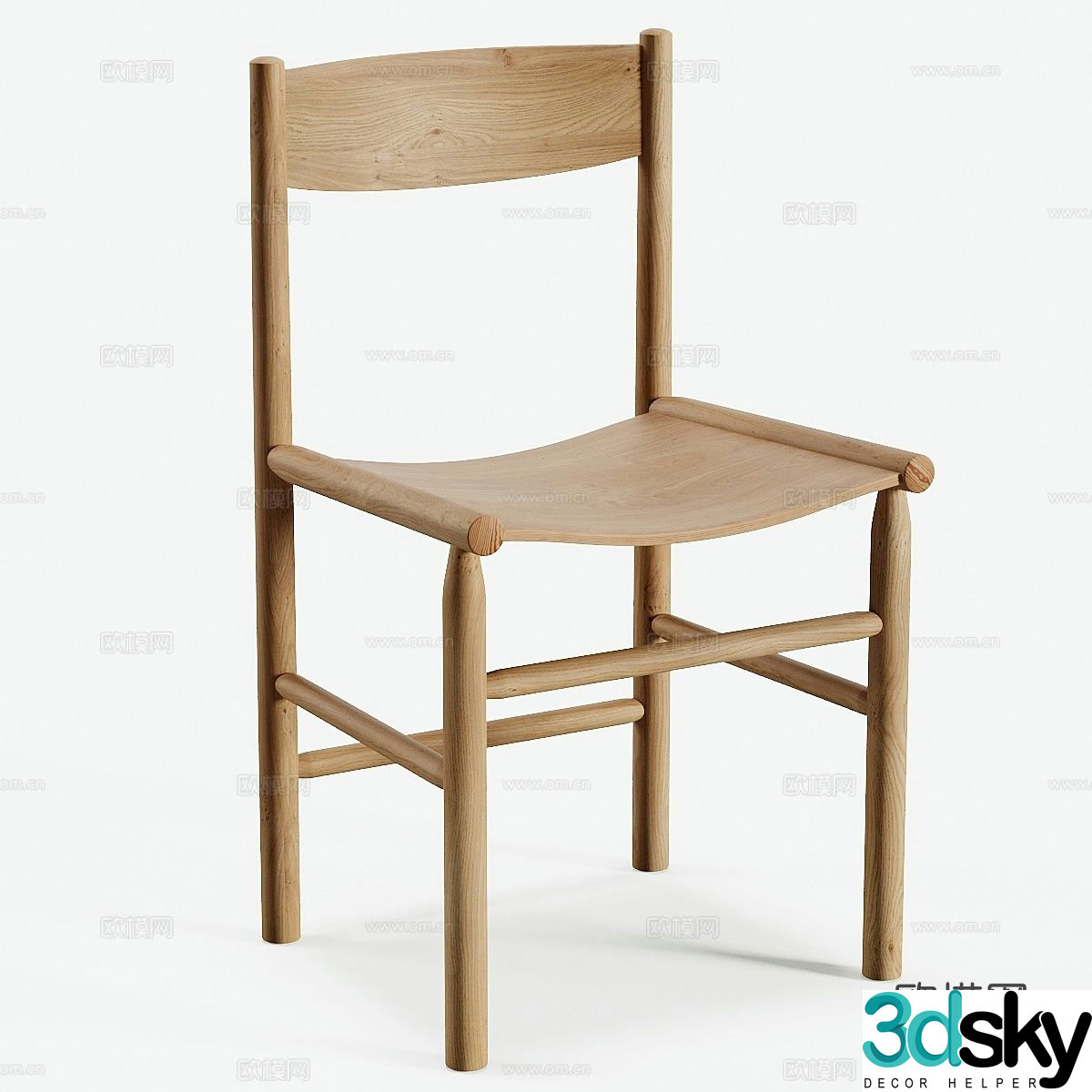 Log chair single chair 3d model