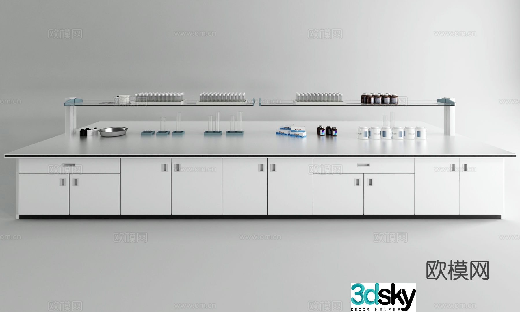 Modern experimental bench operation bench workbench 3D model