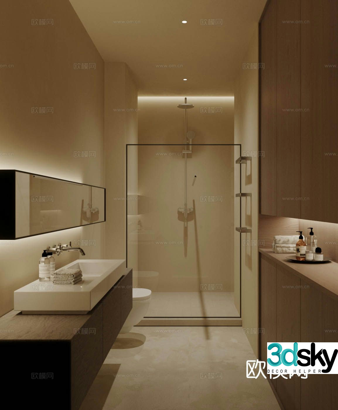 Modern bathroom bathroom 3d model