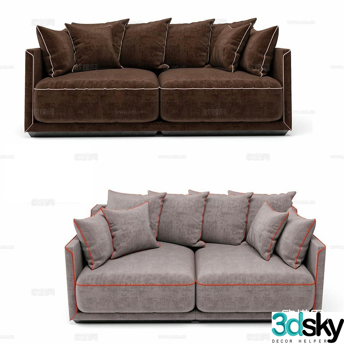 IDEA double sofa upholstered sofa 3d model