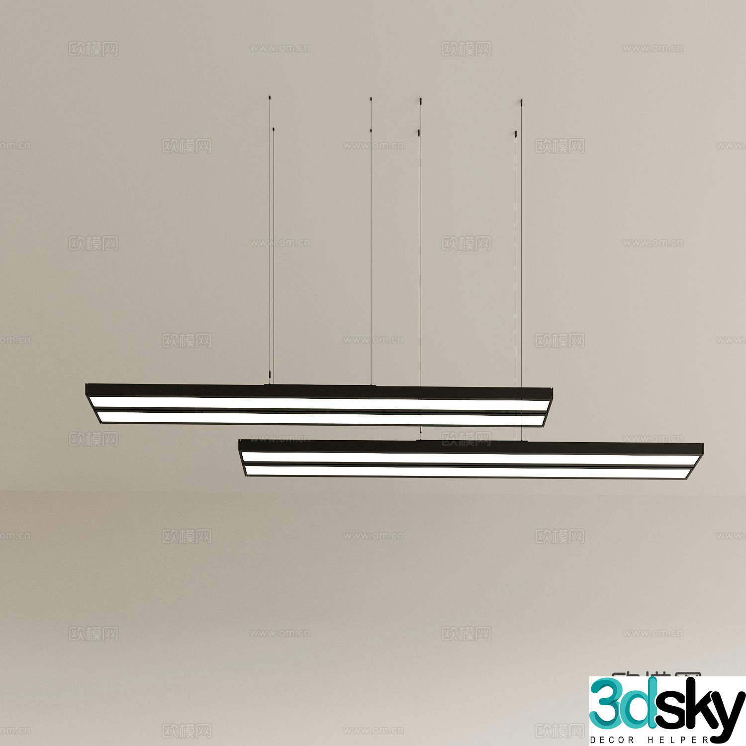 Minimalist chandelier restaurant chandelier 3d model