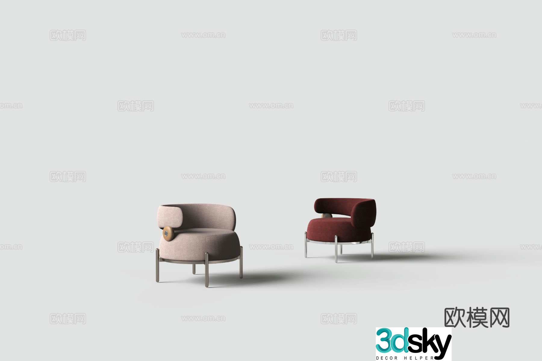 Modern chair leisure chair 3d model