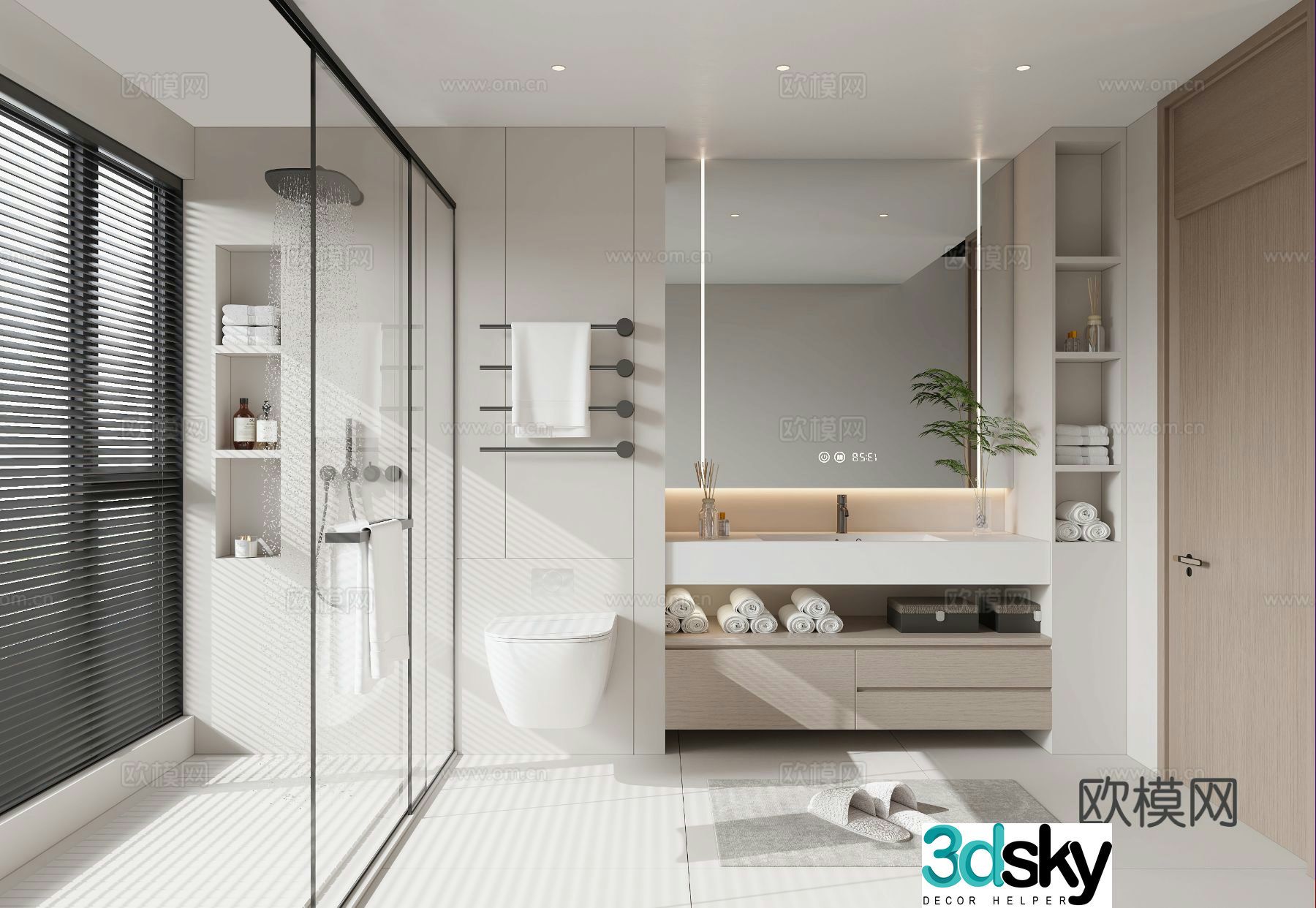 Modern bathroom bathroom 3d model