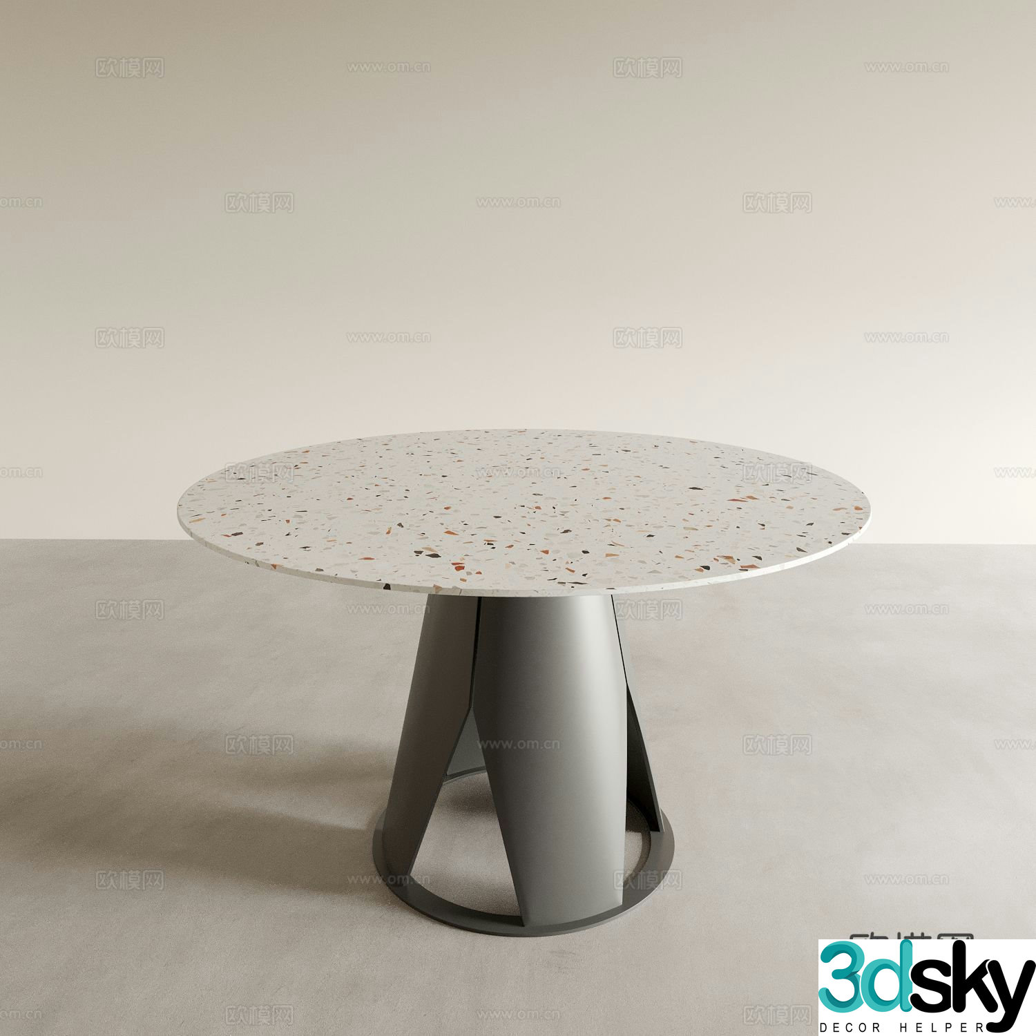 dining table round table 3d model