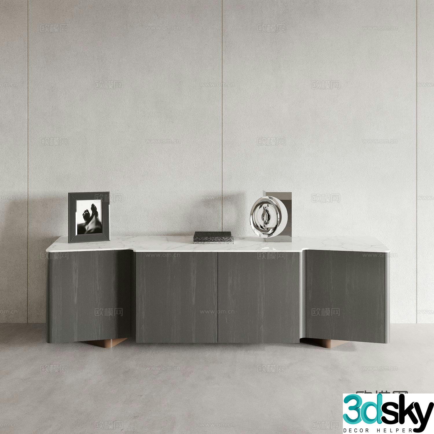 Modern entryway cabinet 3d model