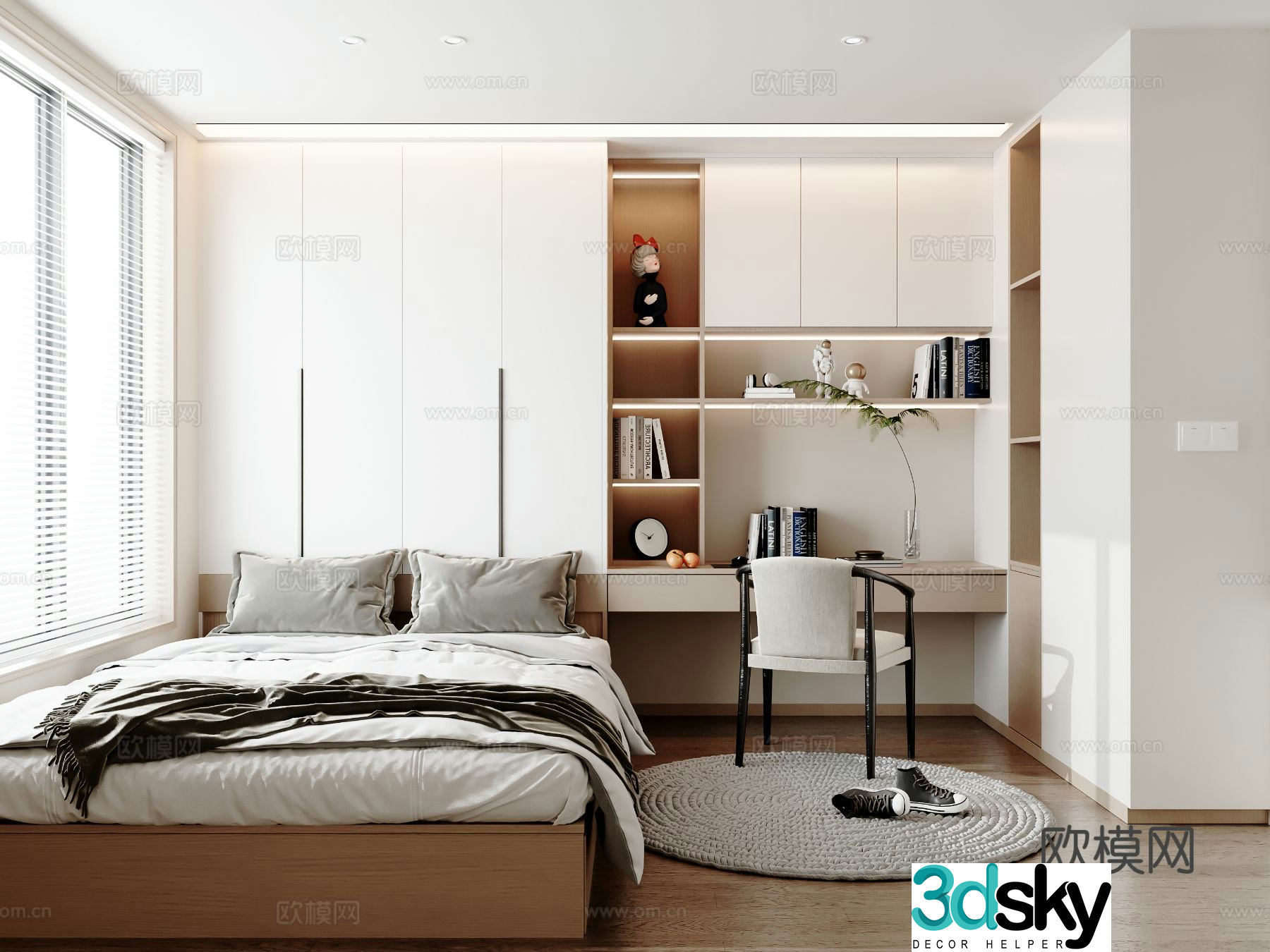 3d model of tatami bedroom and second bedroom
