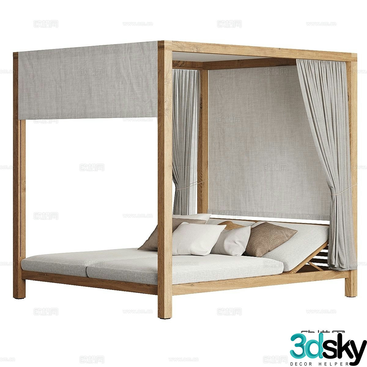Double bed 3d model