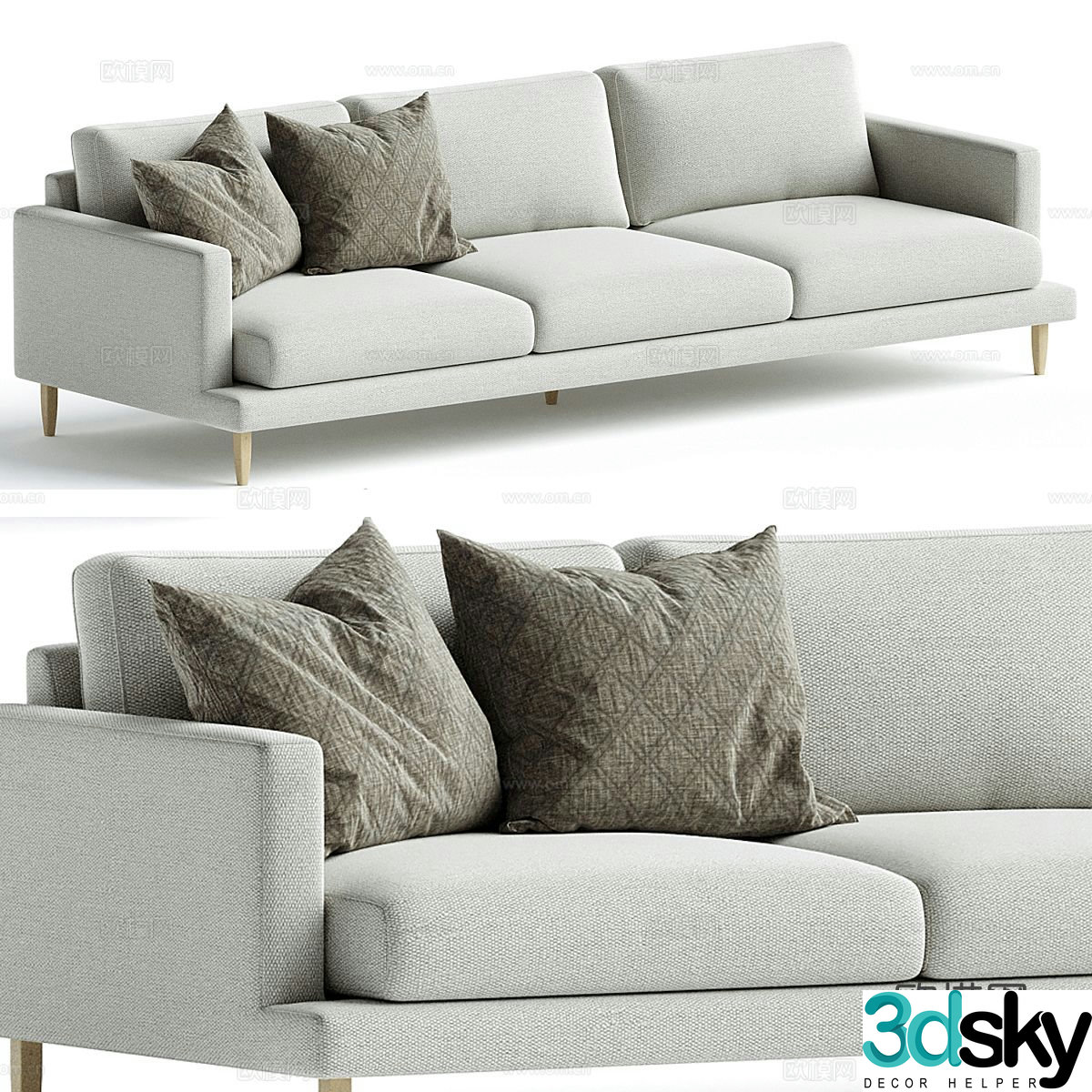 3D model of three seater sofa