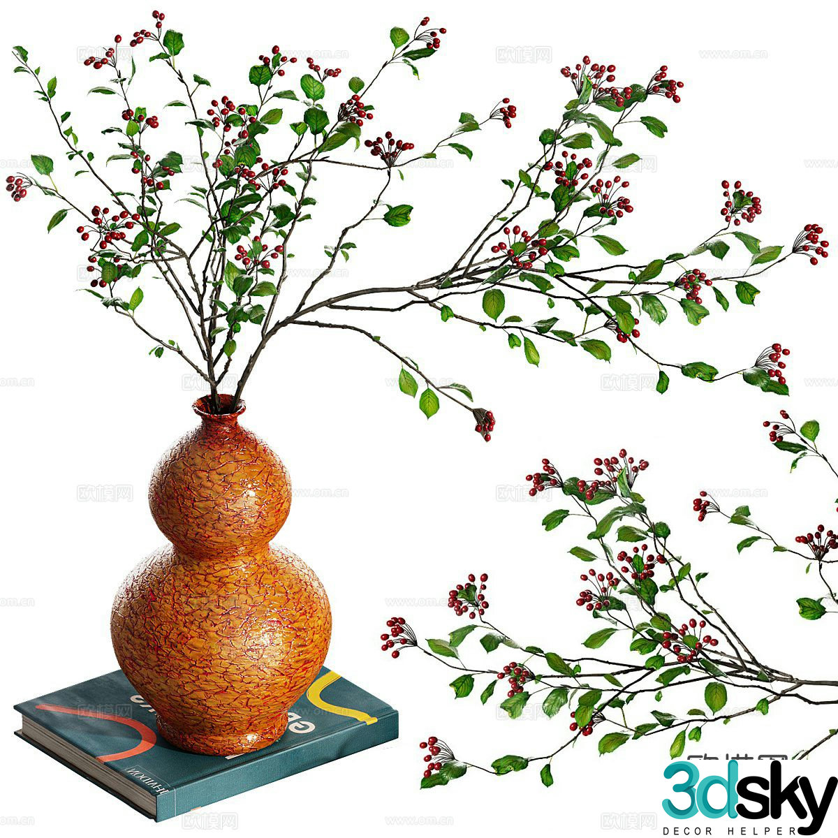 modern vase floral arrangement flower arrangement 3d model