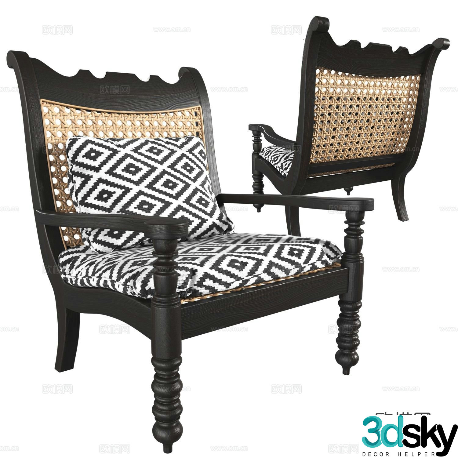 Marriott medieval style chair leisure chair 3d model