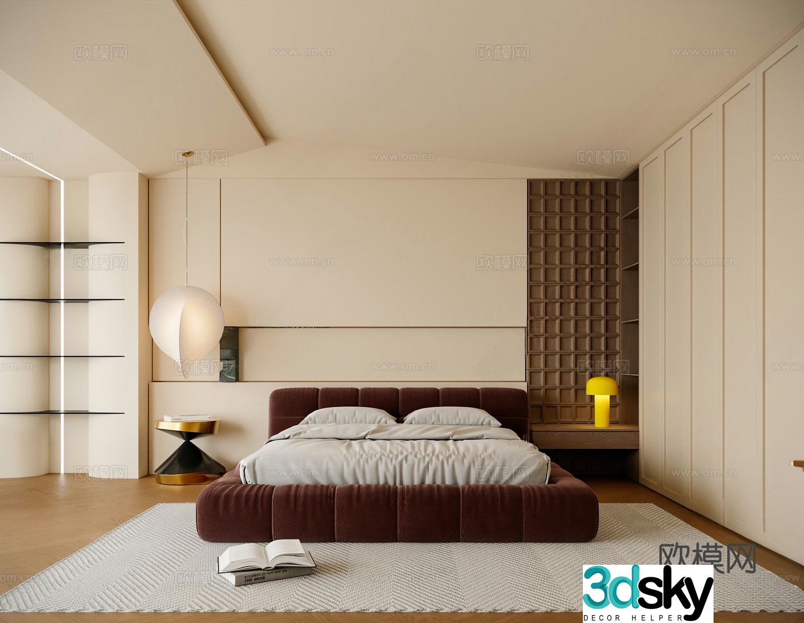 Cream style bedroom master bedroom 3d model