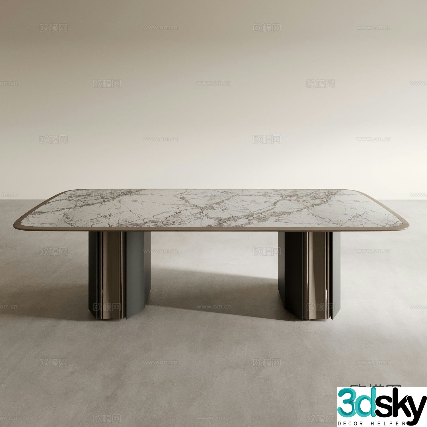 Dining table long table square table 3d model