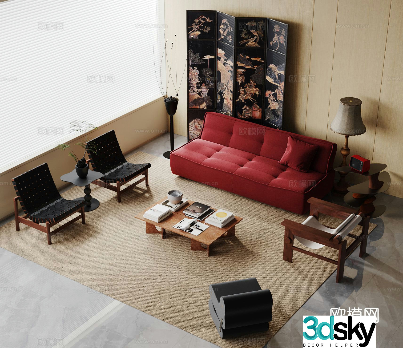 Medieval style modular sofa 3D model