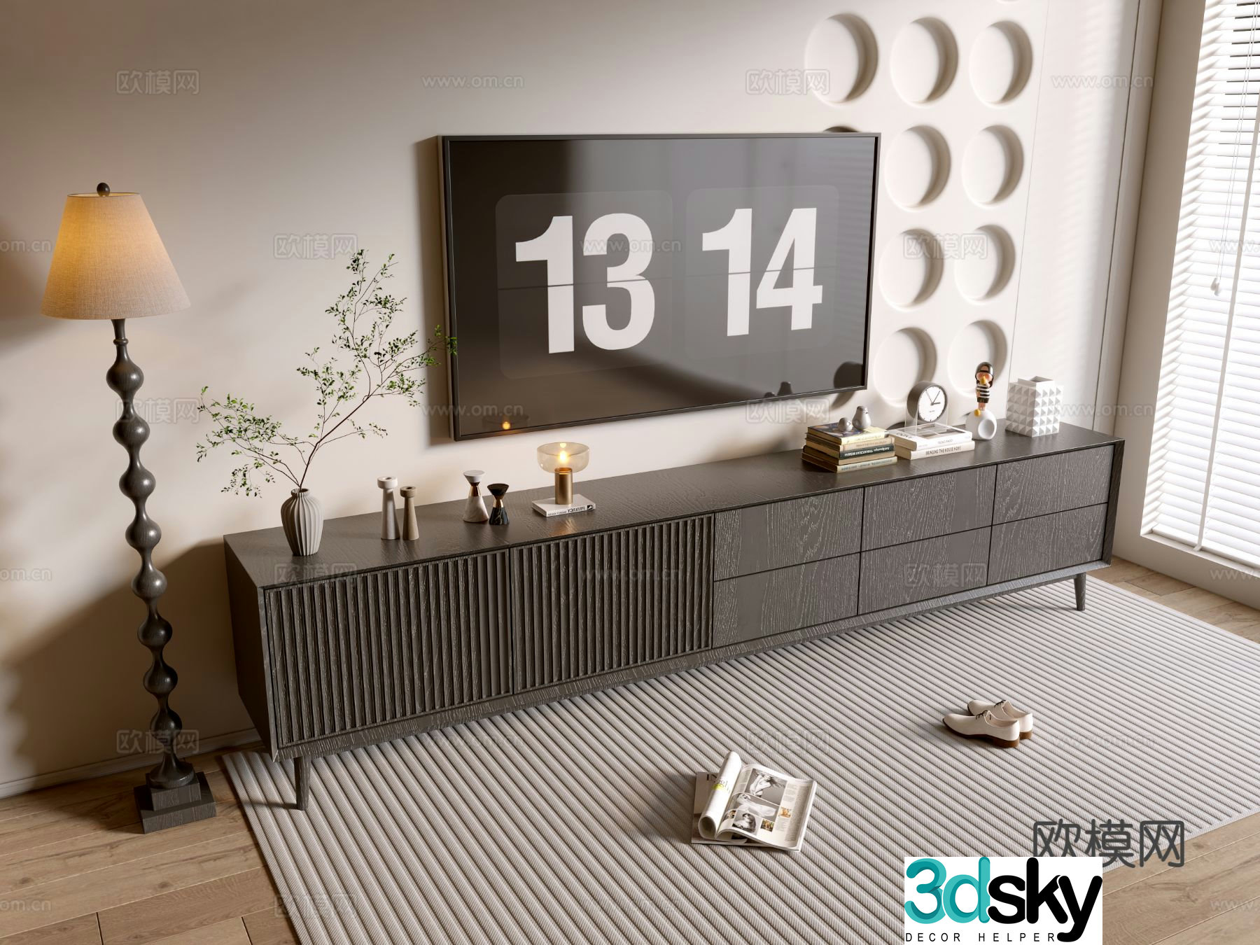 Medieval style TV cabinet 3D model