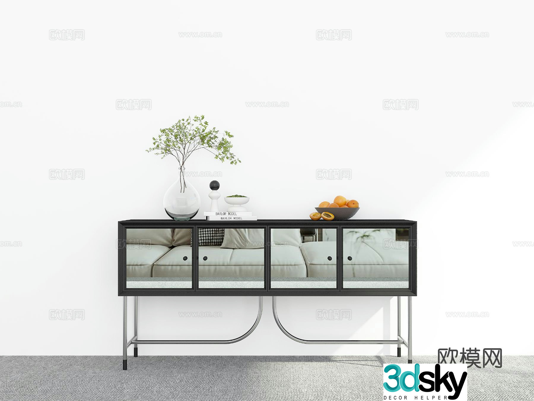 Modern entryway cabinet side cabinet 3d model