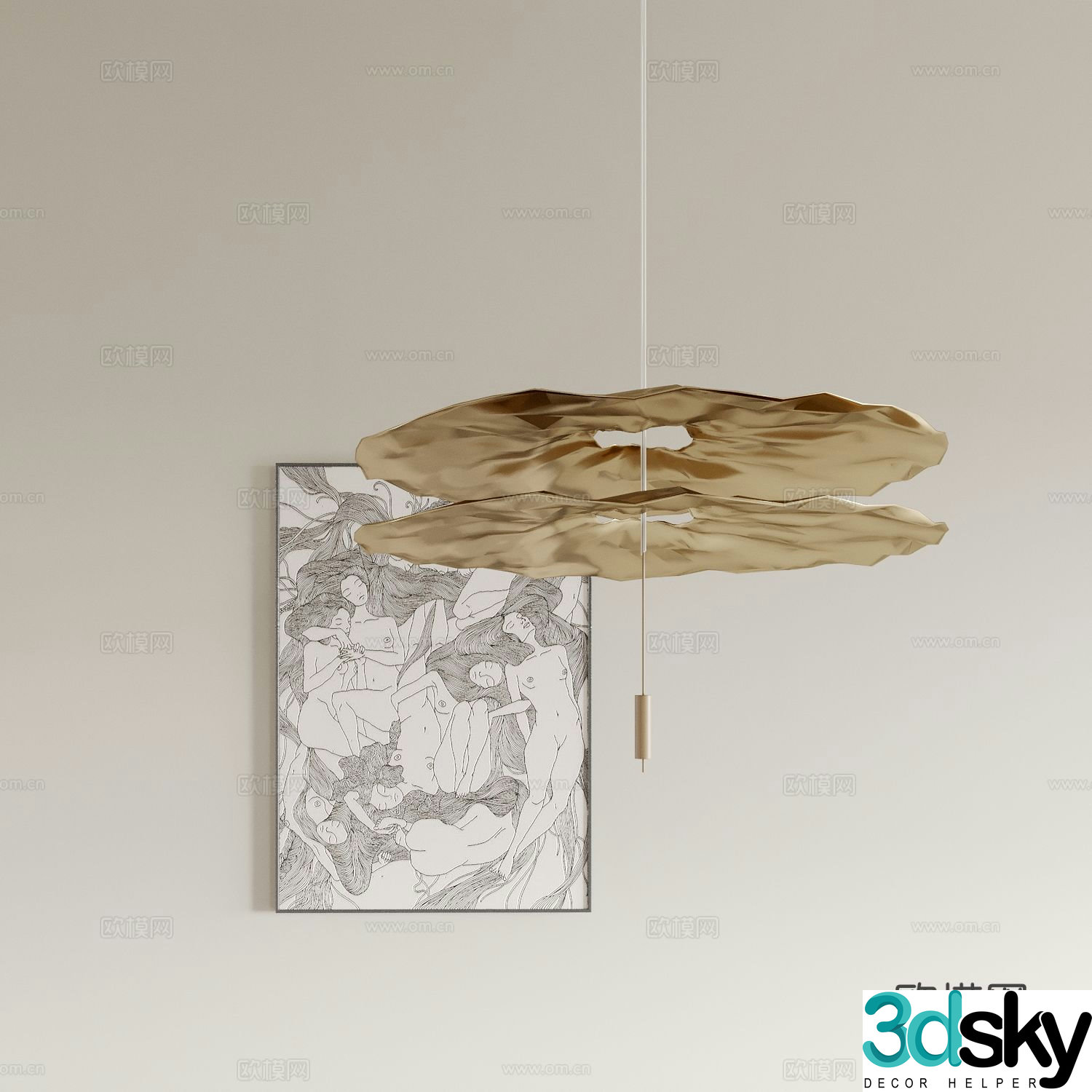 Creative chandelier restaurant chandelier 3d model