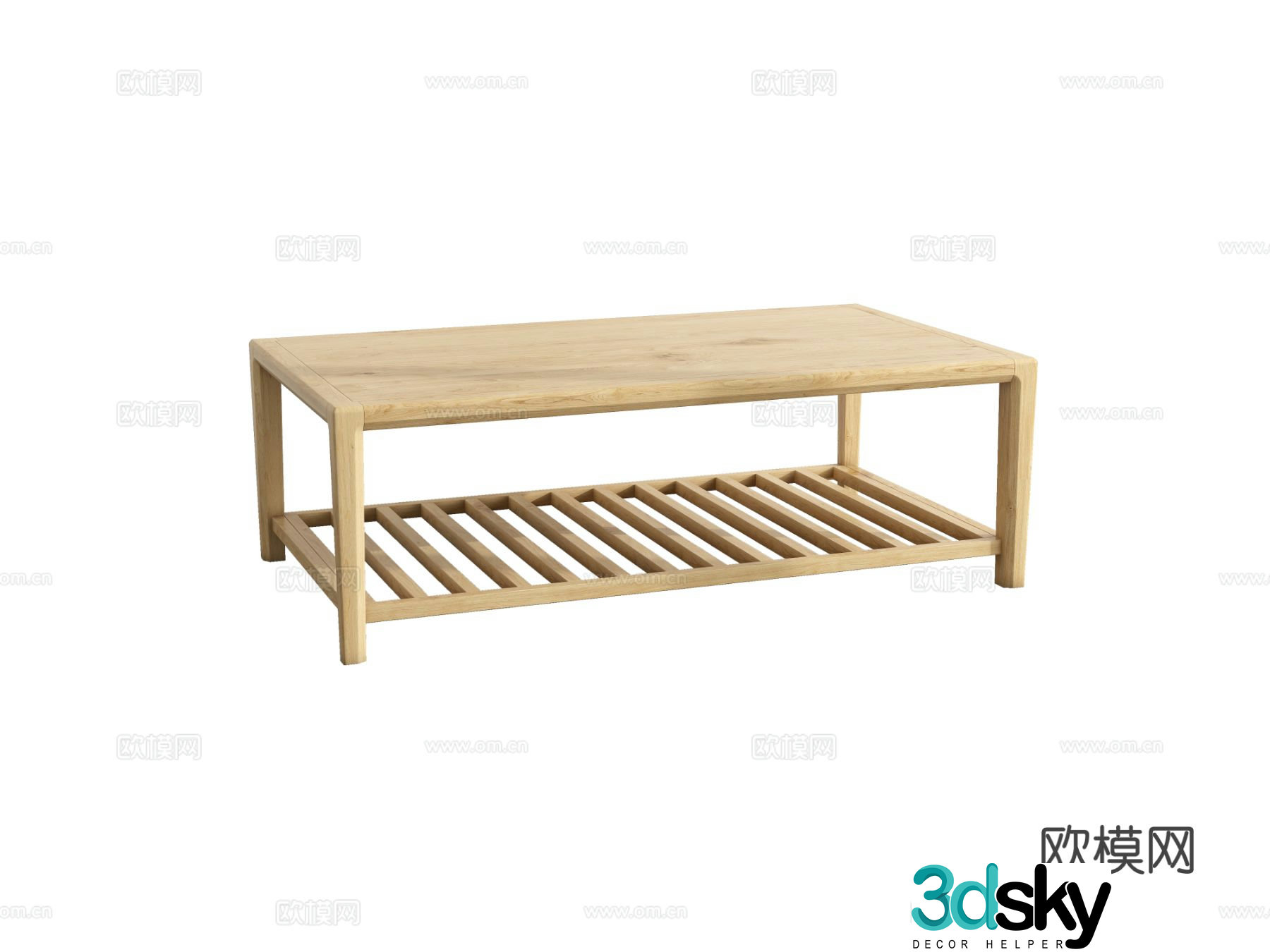 Nordic coffee table solid wood coffee table 3d model