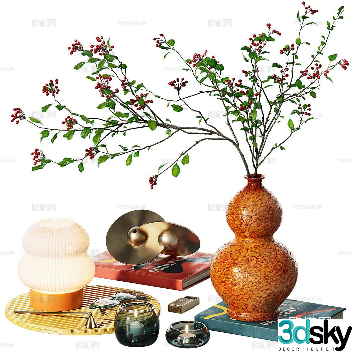 Modern decorations tableware vase table lamp 3d model