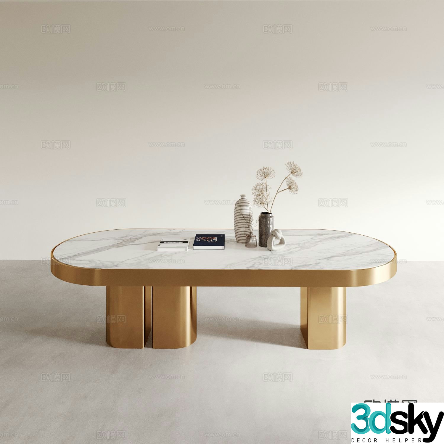 Light luxury coffee table 3D model