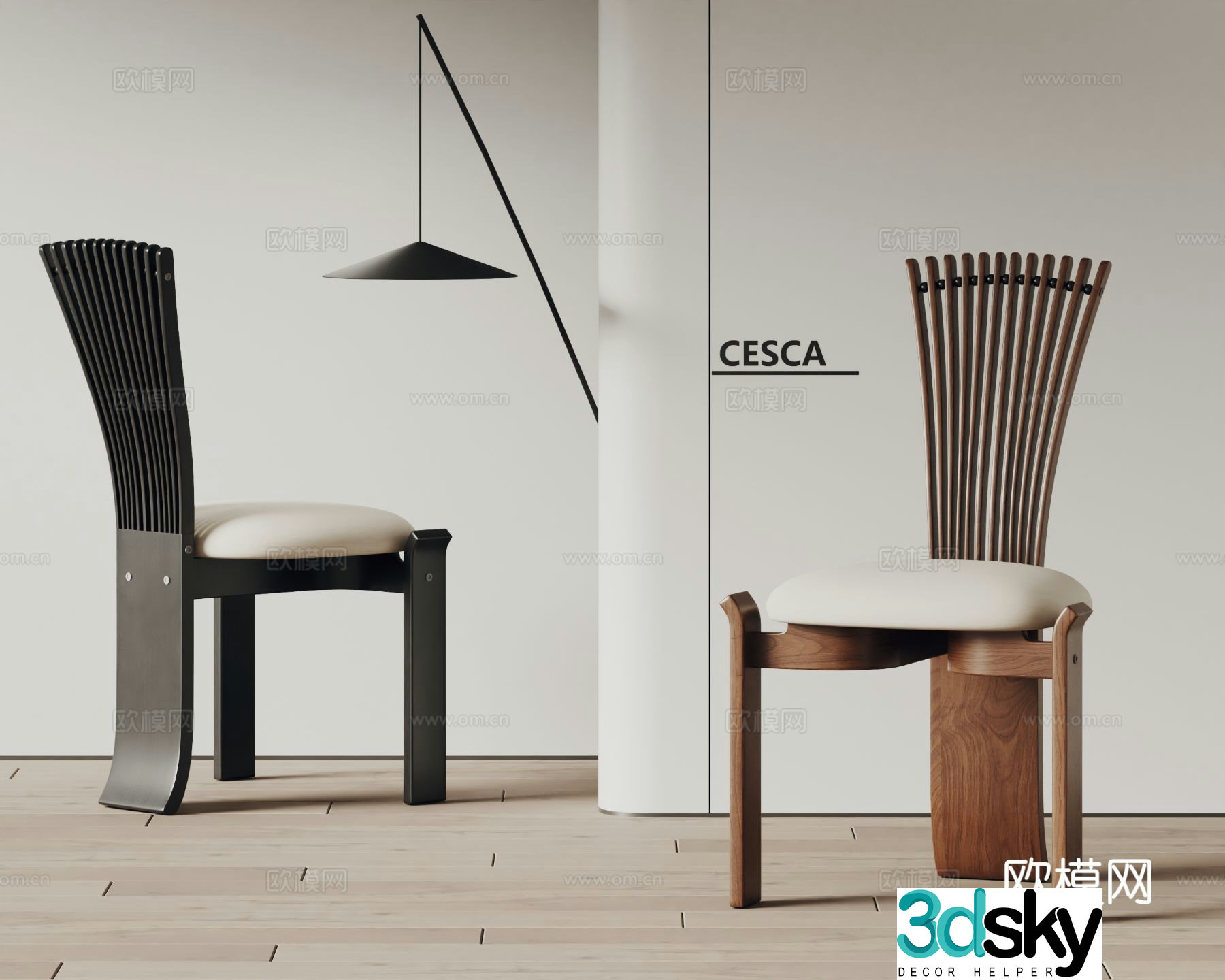 Cesca medieval style chair dining chair 3d model