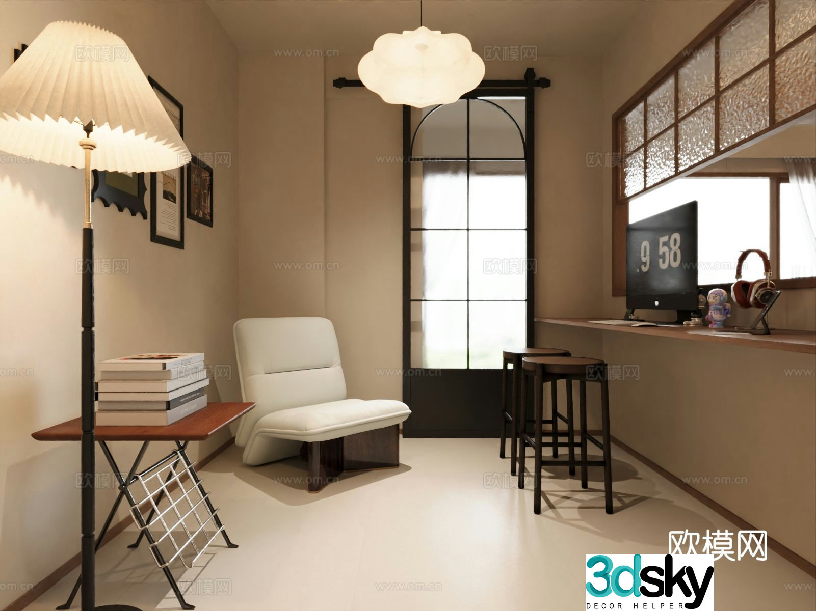 Medieval style study room 3D model
