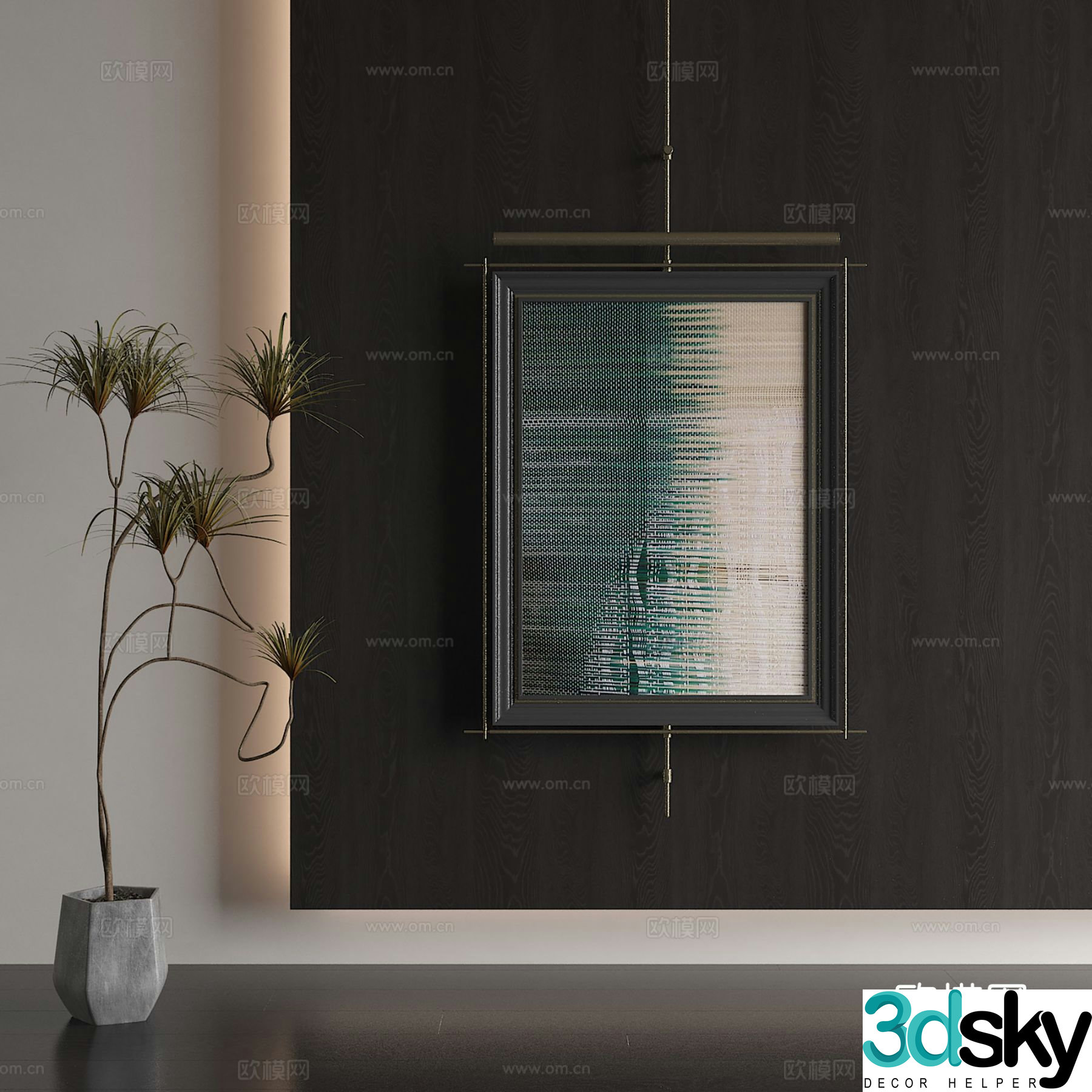 Medieval style decorative painting texture painting hanging painting 3D model