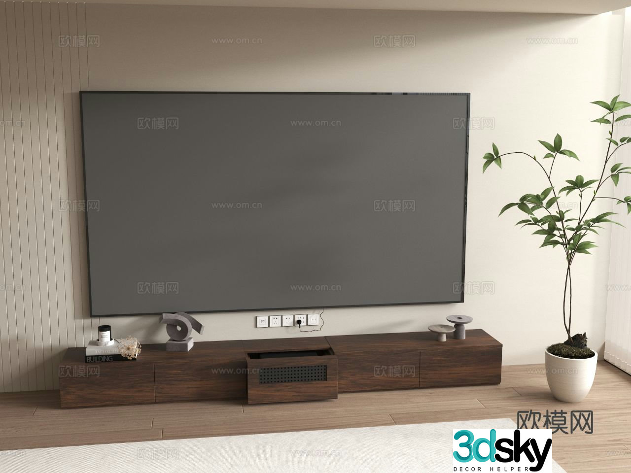 Medieval style TV cabinet 3D model
