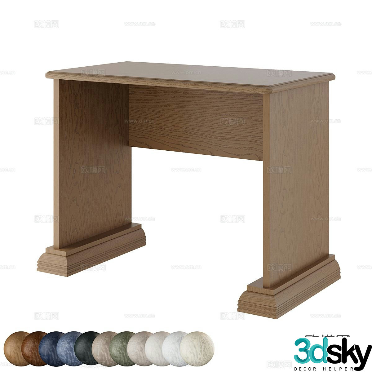 Nordic simple desk wooden desk 3d model