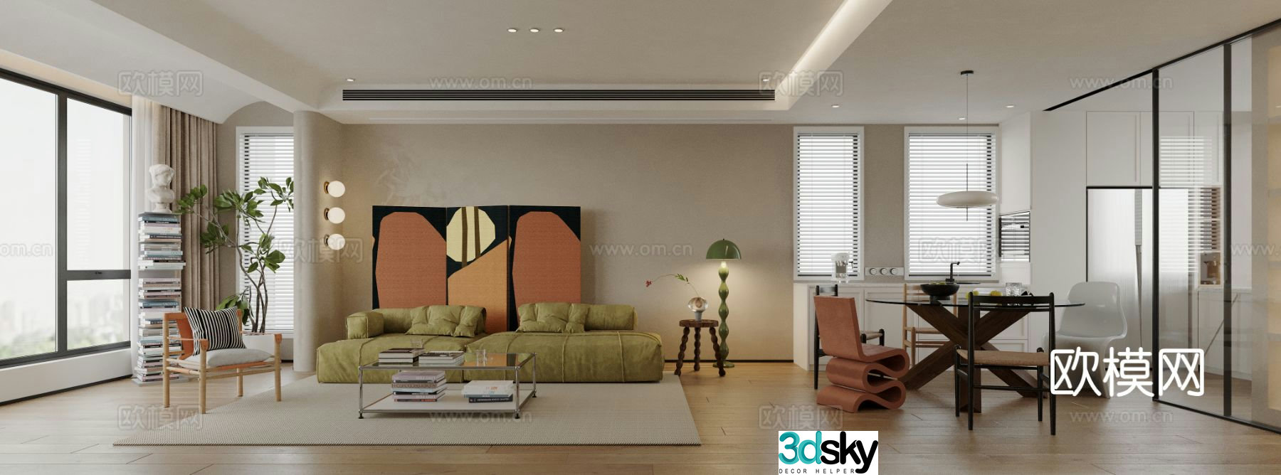 Modern guest restaurant 3d model