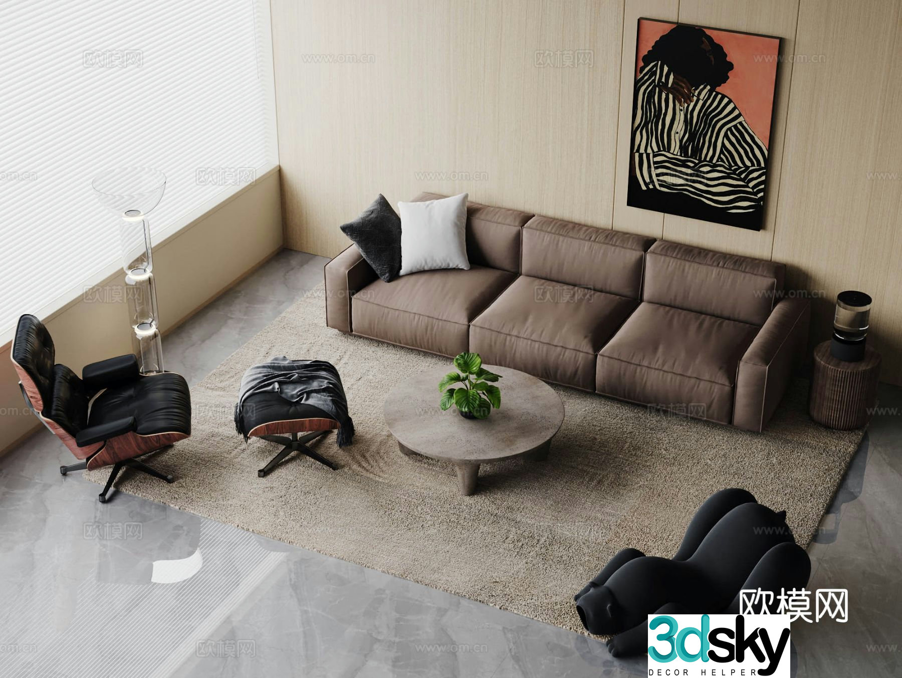 Wabi Sabi modular sofa 3d model