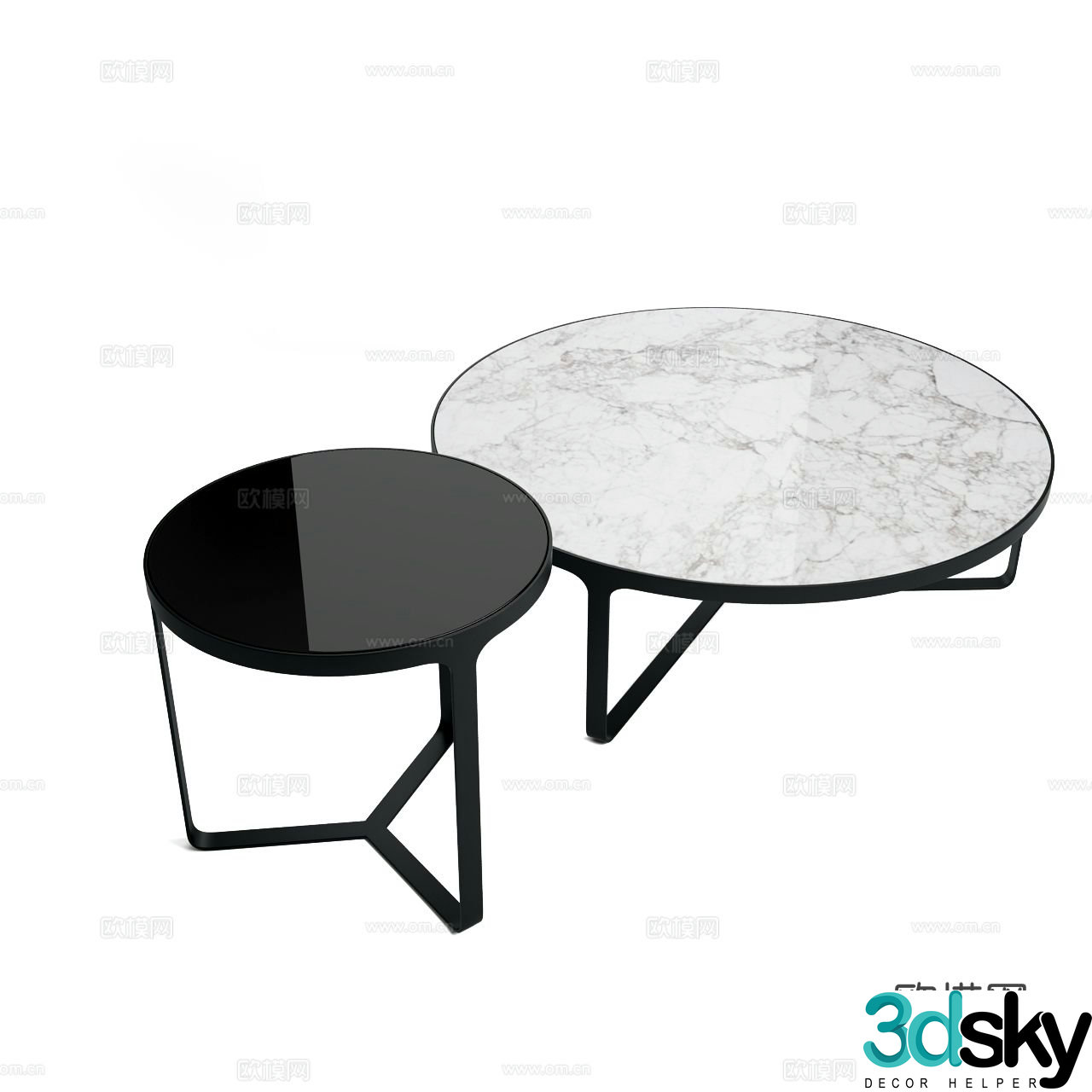 Tacchini simple coffee table mother-in-law coffee table 3d model
