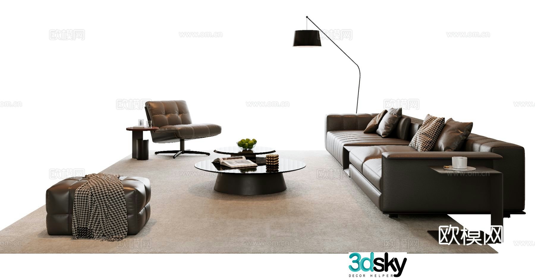 Italian sectional sofa 3d model