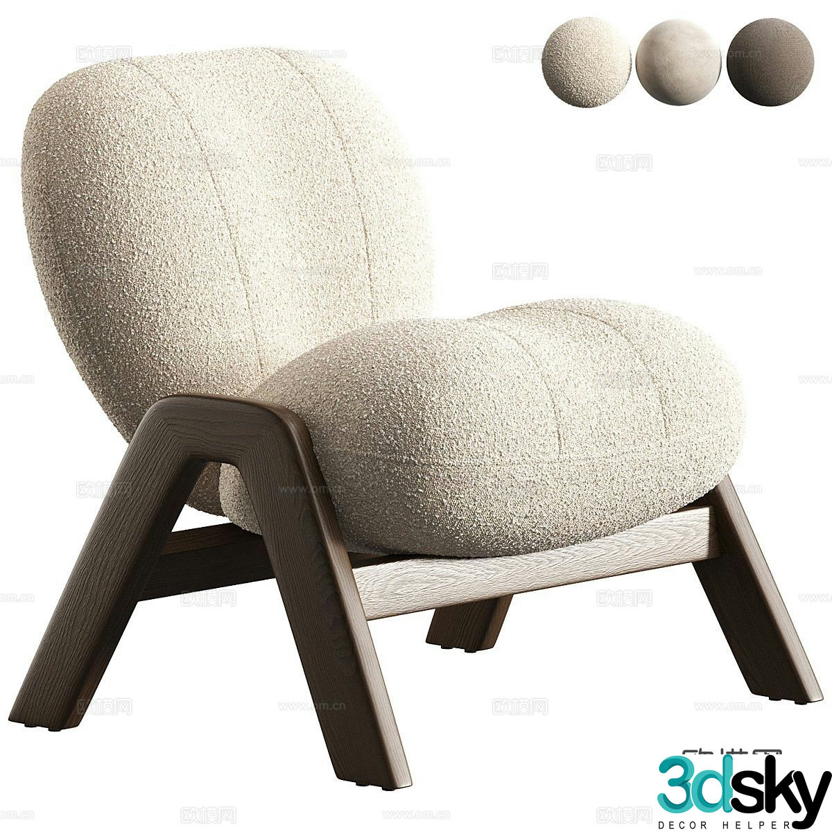 Modern sofa chair leisure chair 3d model