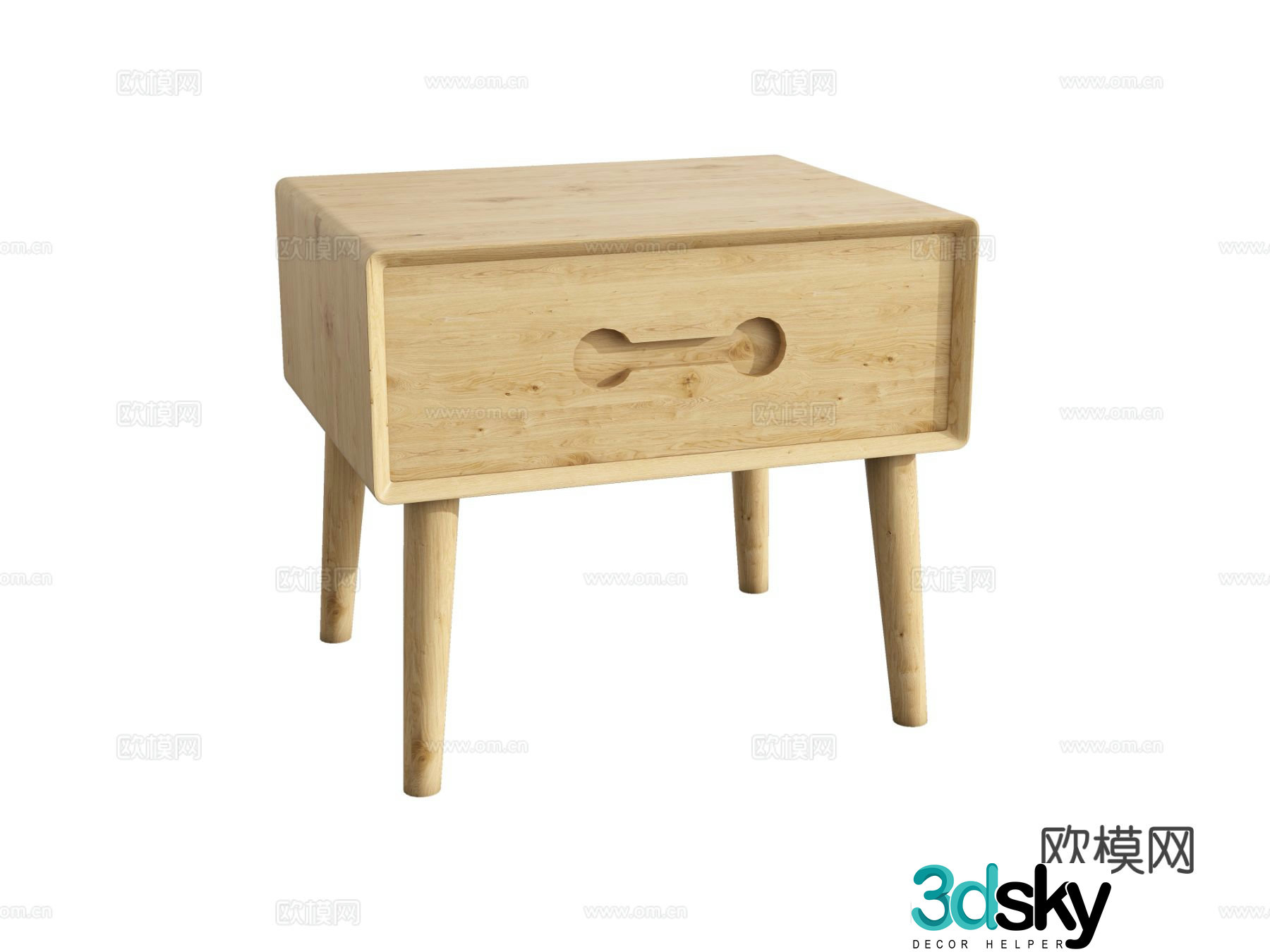 Nordic bedside table 3d model