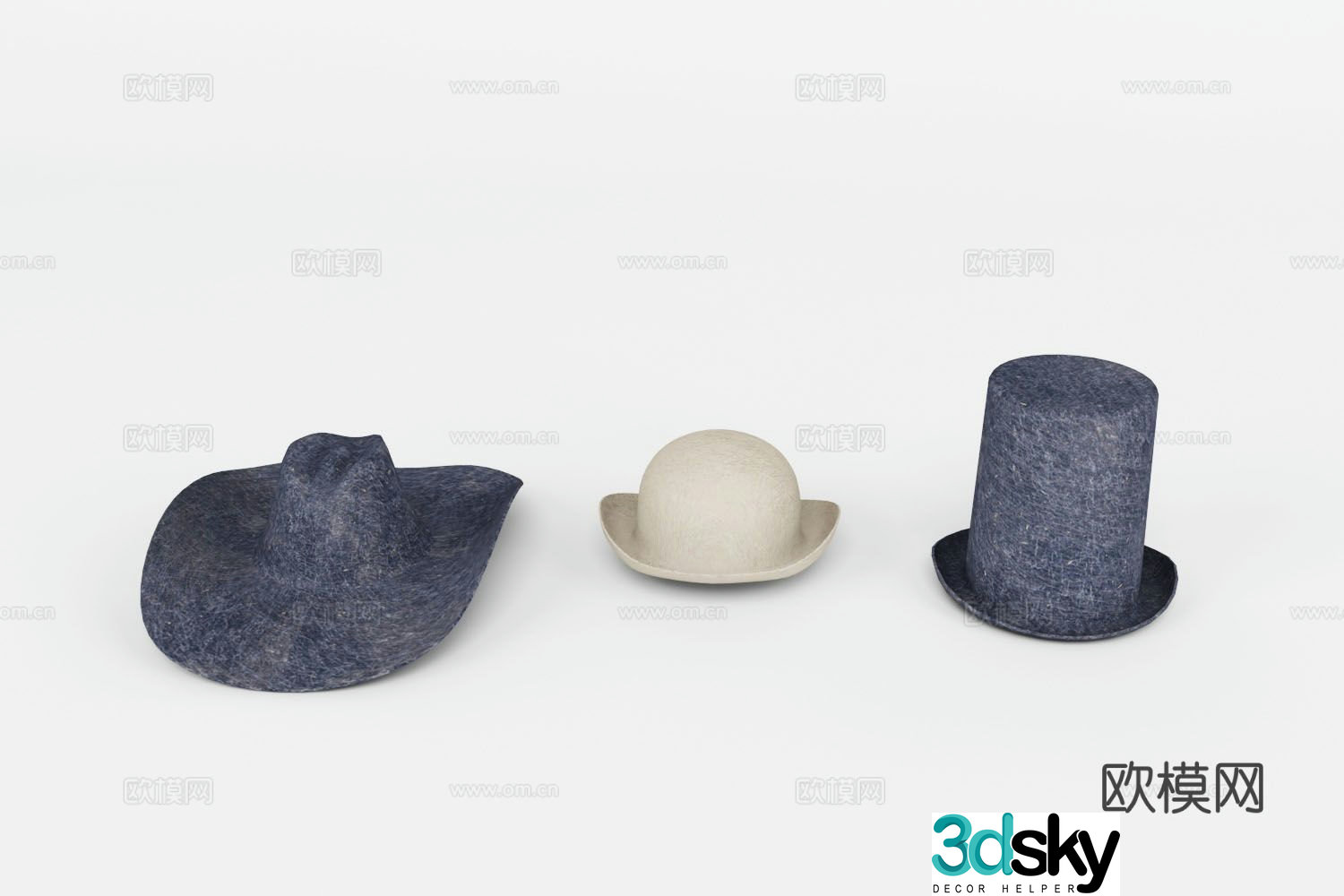 hat top hat cowboy hat courtesy hat magic hat 3d model