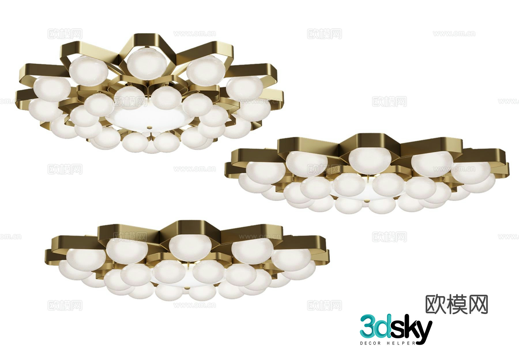 Light luxury ceiling lamp living room lamp 3d model