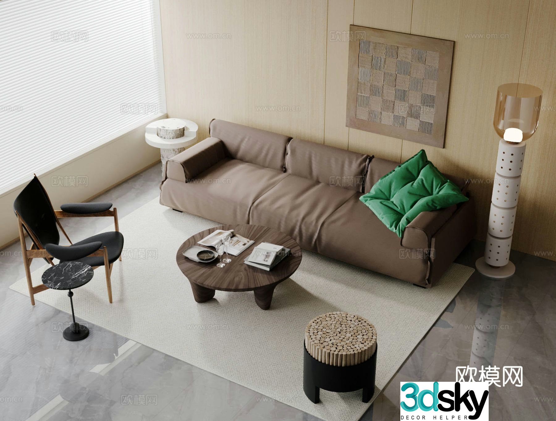 Wabi Sabi modular sofa 3d model