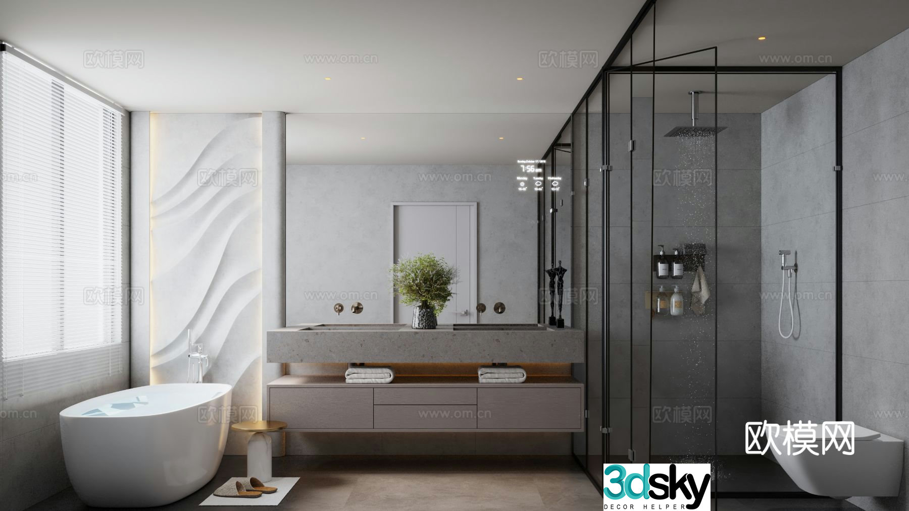 Modern bathroom bathroom 3d model