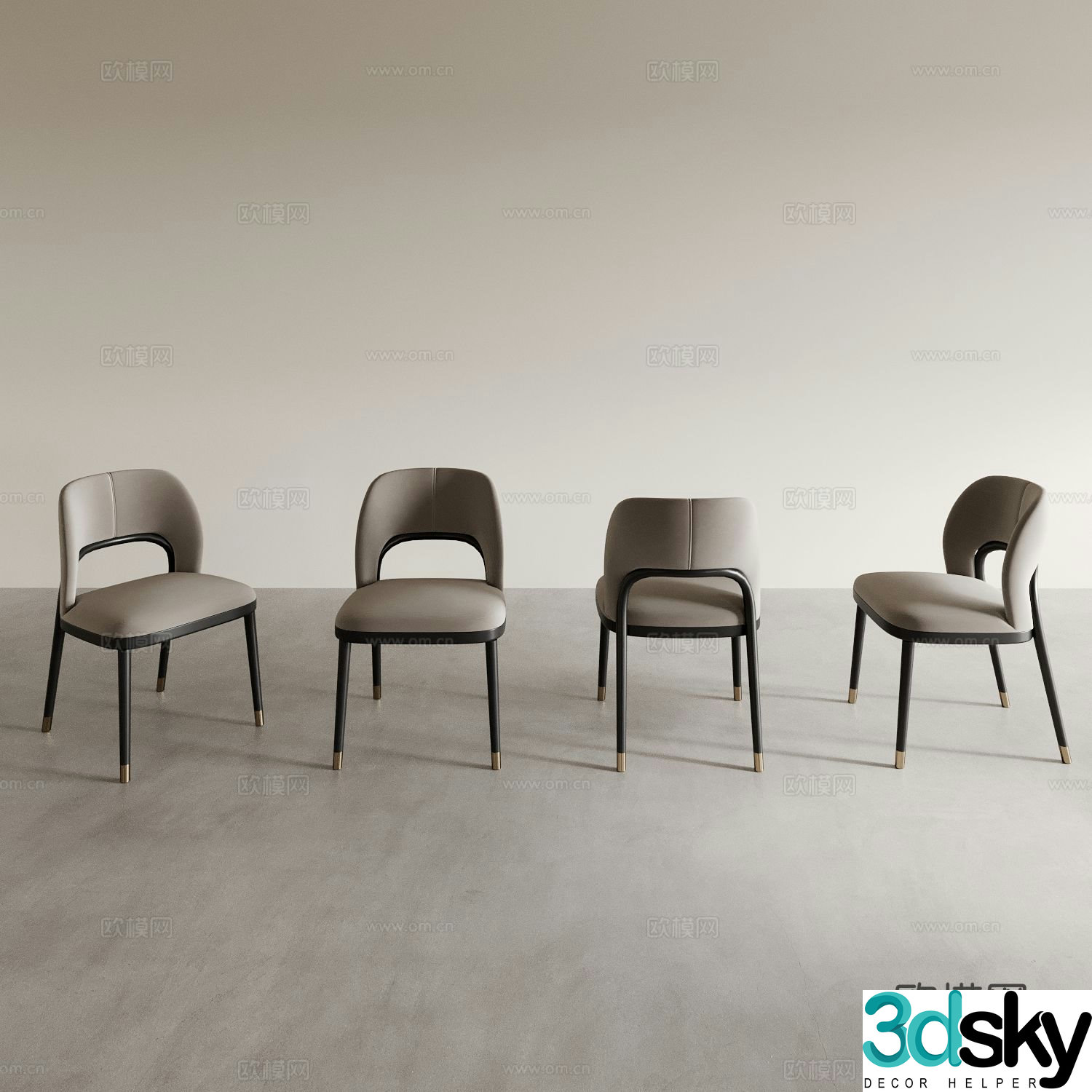 Dining chair tea chair leisure chair 3d model