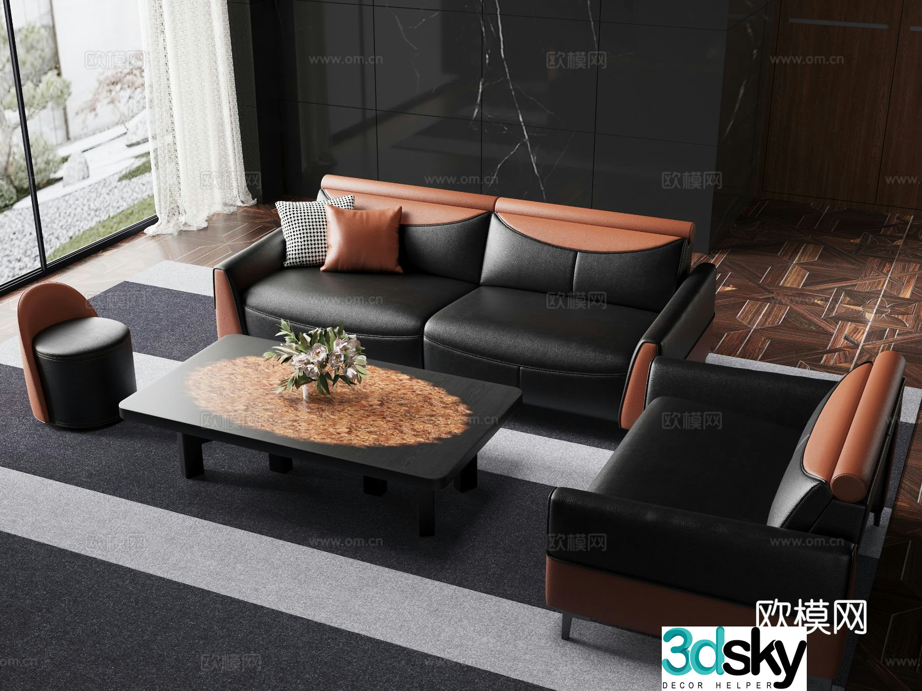 Italian sectional sofa 3d model