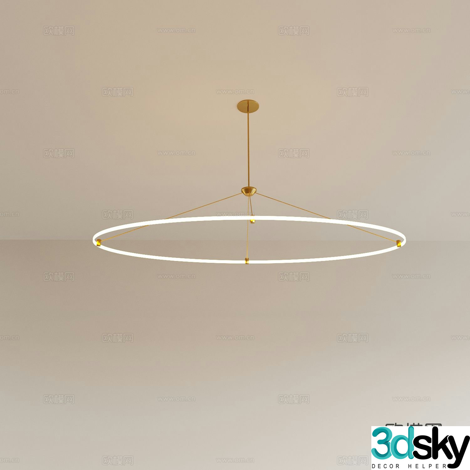 Light luxury chandelier restaurant chandelier 3d model