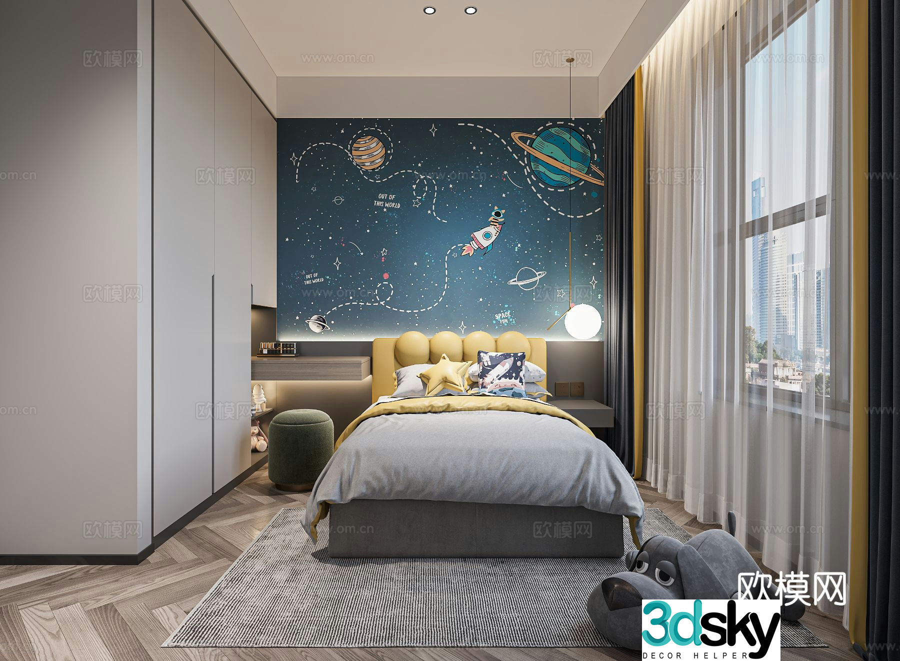 Modern children’s room boy’s room 3d model